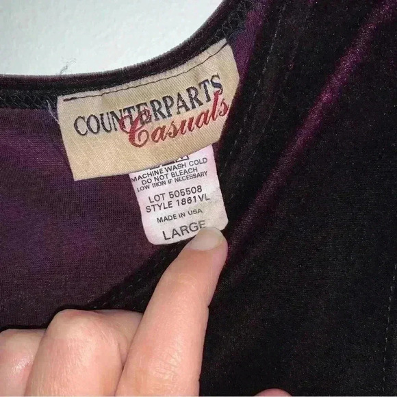 Vintage Deep Purple Velvet Maxi Dress Whimsigoth 90s Keyhole Back Large - Picture 5 of 12